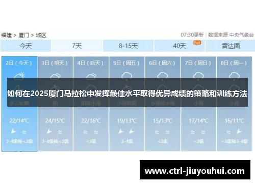 如何在2025厦门马拉松中发挥最佳水平取得优异成绩的策略和训练方法